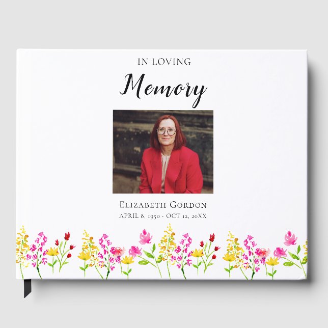 Personlig minnesbok för begravningsblommor K Gästböcker (Framsida)