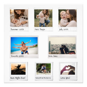 Personlig minnescollage med 8 bilder fototryck