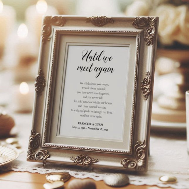 Personlig minnesdikt Tills vi ses igen Poster (Skapare uppladdad)