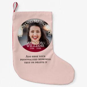 Personlig minnesgåva med foto liten julstrumpa