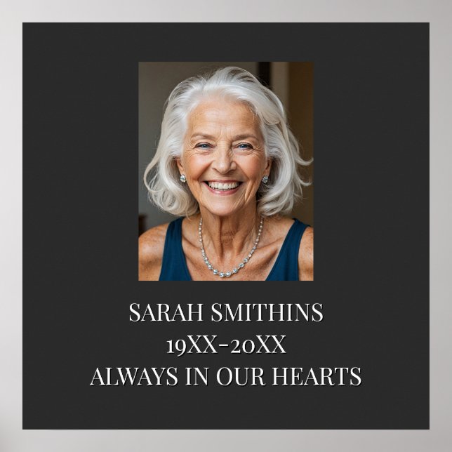 Personlig minnesgudstjänst begravning minne poster (Framsidan)