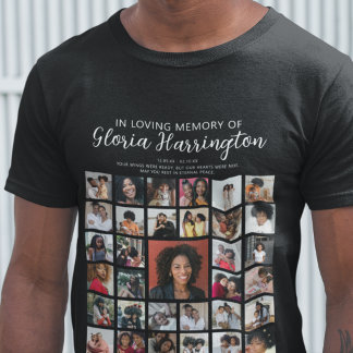 Personlig minneskolla med 33 bilder t shirt