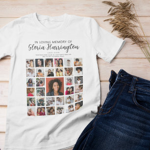 Personlig minneskollage med 33 bilder t shirt