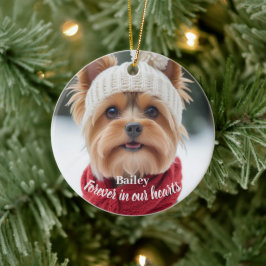 Personlig minnesornament för husdjur med foto julgransprydnad keramik