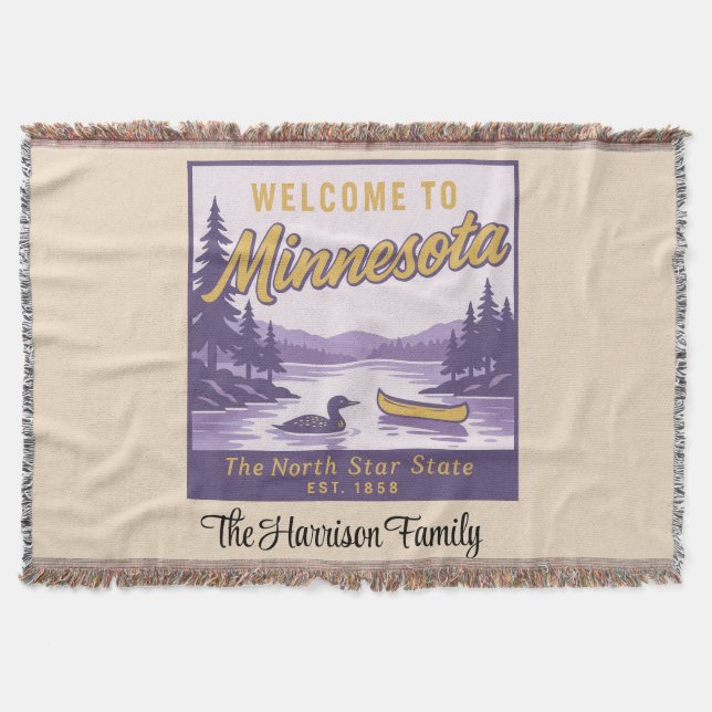 Personlig Minnesota kastfilt Filt (Framsidan)