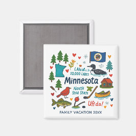 Personlig Minnessak För Minnesota Familjeresa Magnet