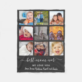 Personlig minnessaker Best Mom Ever Foto Collage M Fleecefilt