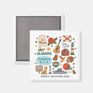 Personlig minnessaker från Alabama familjeresa Magnet