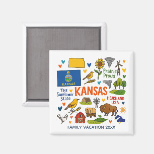 Personlig minnessaker från Kansas Familjeresa Magnet