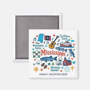 Personlig minnessaker från Mississippi familjeresa Magnet