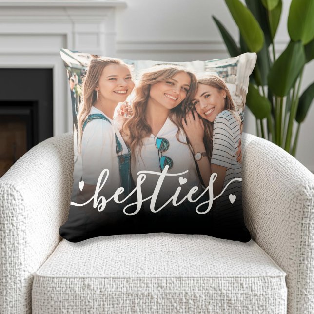 Personlig minnessaker med bästa vänners foto kudde (Custom Best Friends Photo Keepsake Throw Pillow )