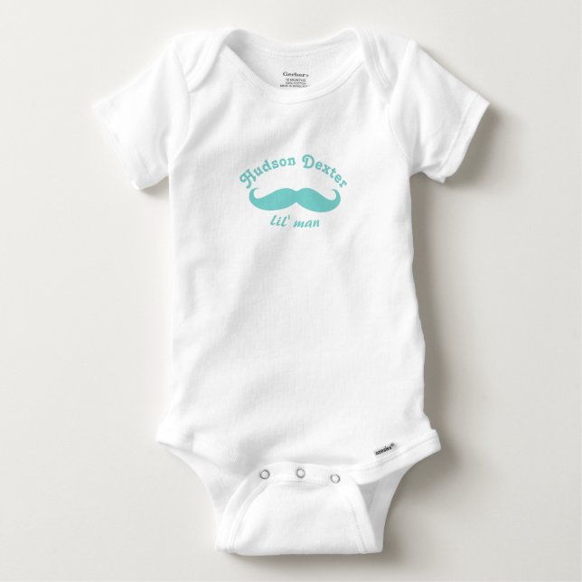 Personlig Mint Grönt Arched Mustache T Shirt (Framsida)
