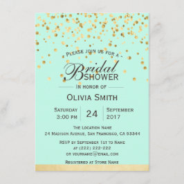 Personlig Mint Grönt Guld Möhippa Inbjudan