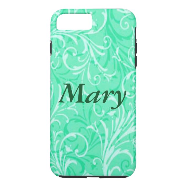 Personlig Mint Grönt Ornamental iPhone 7 Fodral Case-Mate iPhone Skal (Baksida)