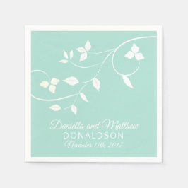 Personlig Mint Grönt Vine Bröllop Pappersservett