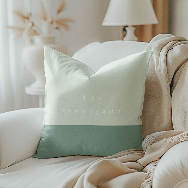 Personlig mintgrön färgblock kudde (Mint Color Block Personalized Throw Pillow)
