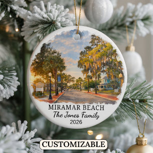 Personlig Miramar Beach-ornament Anpassad Florida Julgransprydnad Keramik