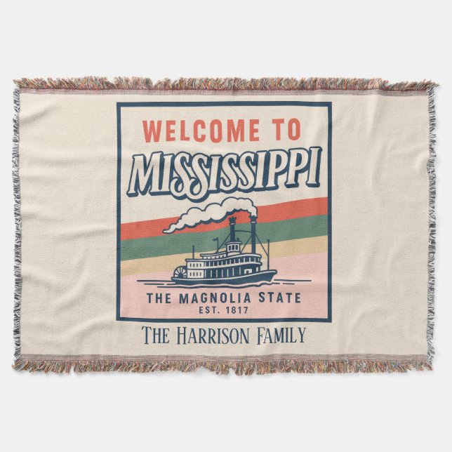 Personlig Mississippi-kastfilt Filt (Framsidan)