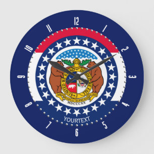 Personlig Missouri Statlig flagga Design på en Stor Klocka