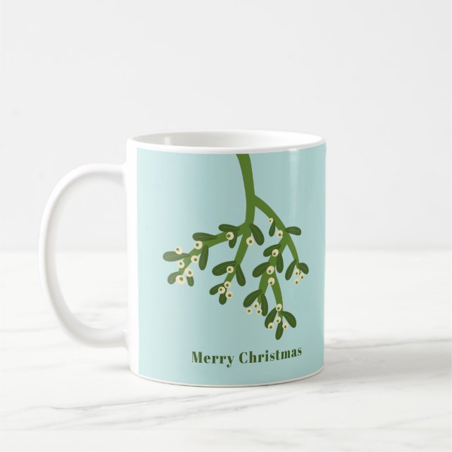 Personlig Misteltoe Jul Kaffemugg (Vänster)