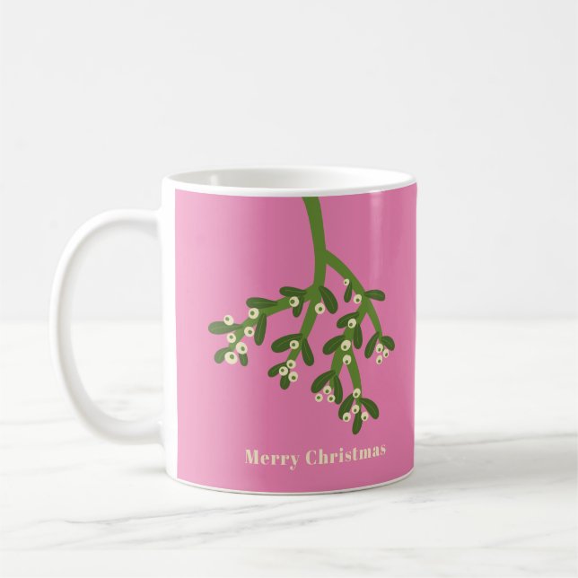Personlig Misteltoe Julkaffekopp Kaffemugg (Vänster)
