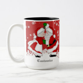 Personlig Mistletoe Santa Två-Tonad Mugg