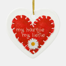 Personlig mitt Liefie Applique Heart Julgransprydnad Keramik
