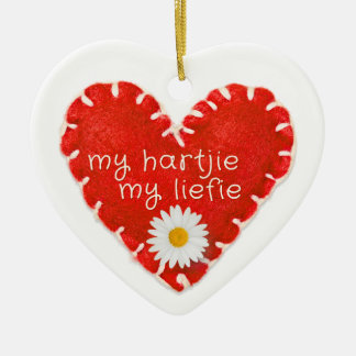 Personlig mitt Liefie Applique Heart Julgransprydnad Keramik