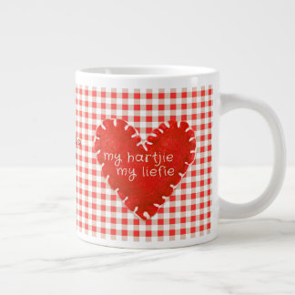 Personlig mitt Liefie Applique Heart Jumbo Mugg