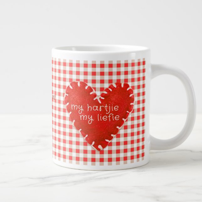 Personlig mitt Liefie Applique Heart Jumbo Mugg (Höger)