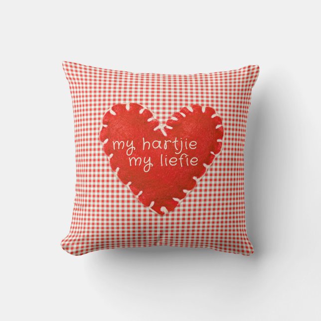 Personlig mitt Liefie Applique Heart Kudde (Framsida)