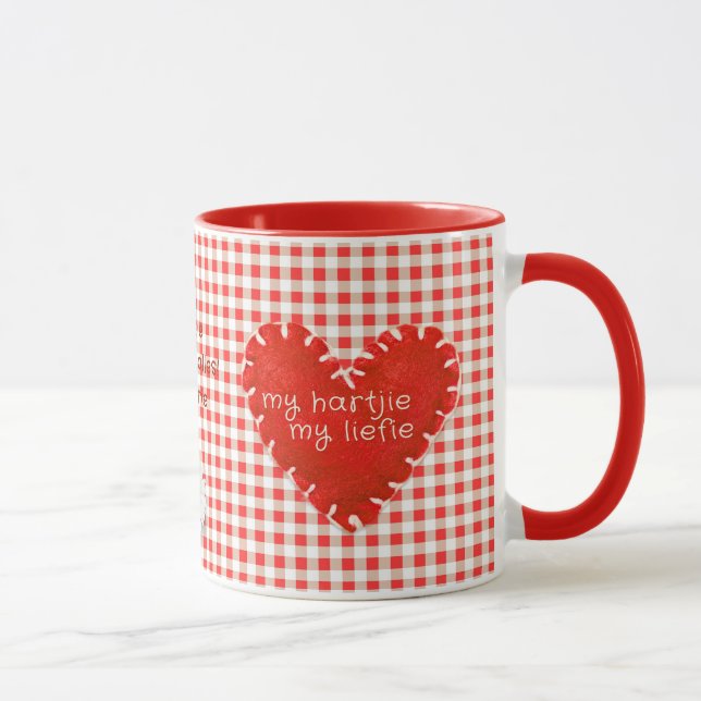 Personlig mitt Liefie Applique Heart Mugg (Höger)