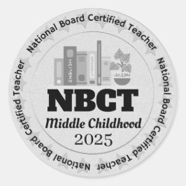Personlig Mitten Childancy NBCT Auktoriserad Teach Runt Klistermärke