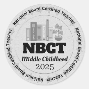 Personlig Mitten Childancy NBCT Auktoriserad Teach Runt Klistermärke