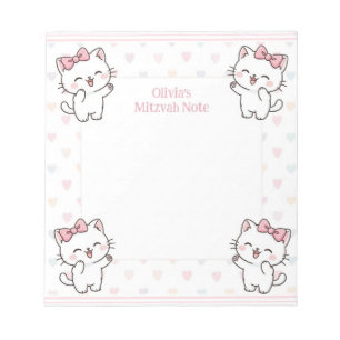 Personlig Mitzvah Note Anteckningsblock Kitten Cat