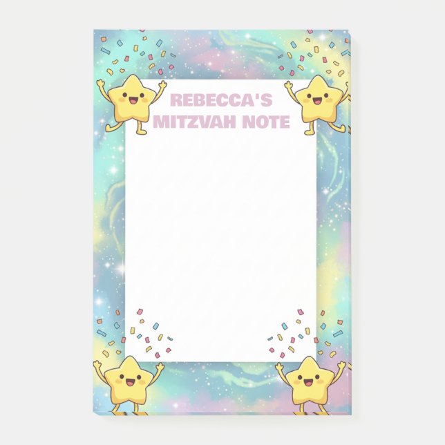 Personlig Mitzvah Note Cute Star Sticky Anteckning Post-it Block (Framsida)