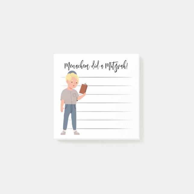 Personlig Mitzvah Notes Post-it Block (Framsida)