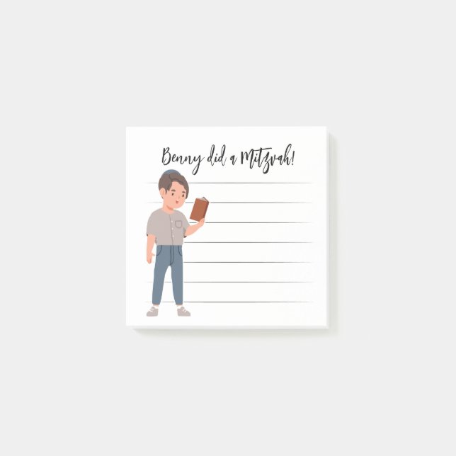 Personlig Mitzvah Notes Post-it Block (Framsida)
