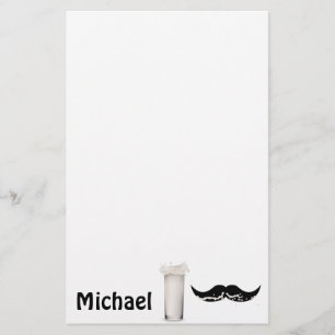 Personlig Mjölk Mustache Brevpapper
