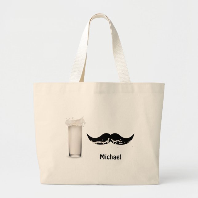 Personlig Mjölk Mustache Jumbo Tygkasse (Framsidan)