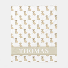 Personlig Mjuk Crème Dackel Fleecefilt