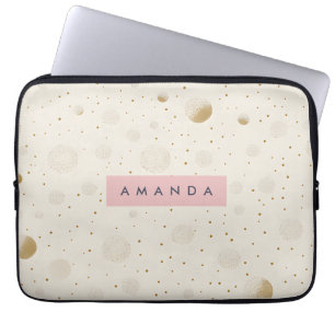 Personlig Mjuk Guld Prick Minimalistisk Stil Laptop Fodral