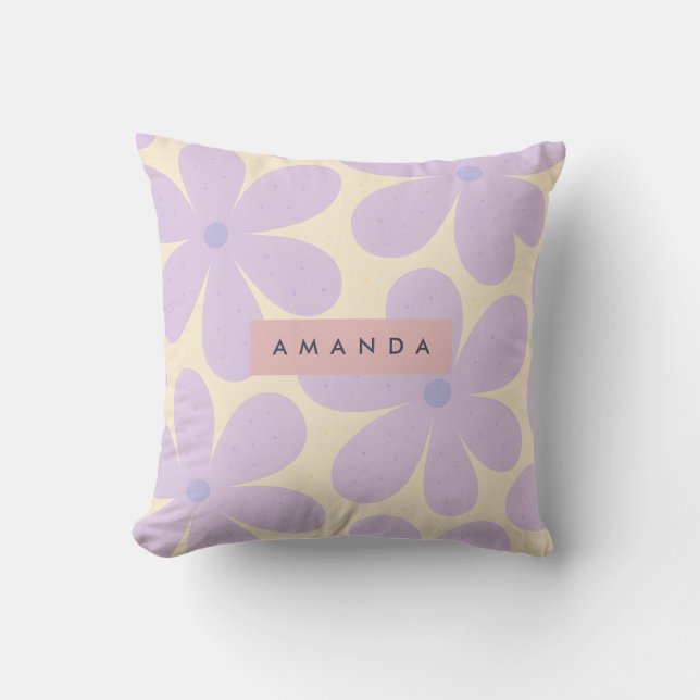 Personlig Mjuk Lavendel Tusenskönas Blomma Kudde (Framsida)