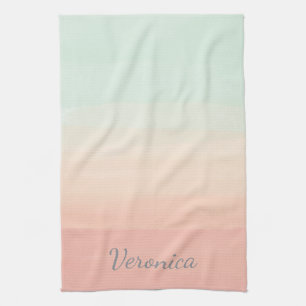Personlig Mjuk övertoning Namn i Pastel Ombre Kökshandduk