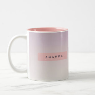 Personlig Mjuk Pastell Lavendelgradient Två-Tonad Mugg