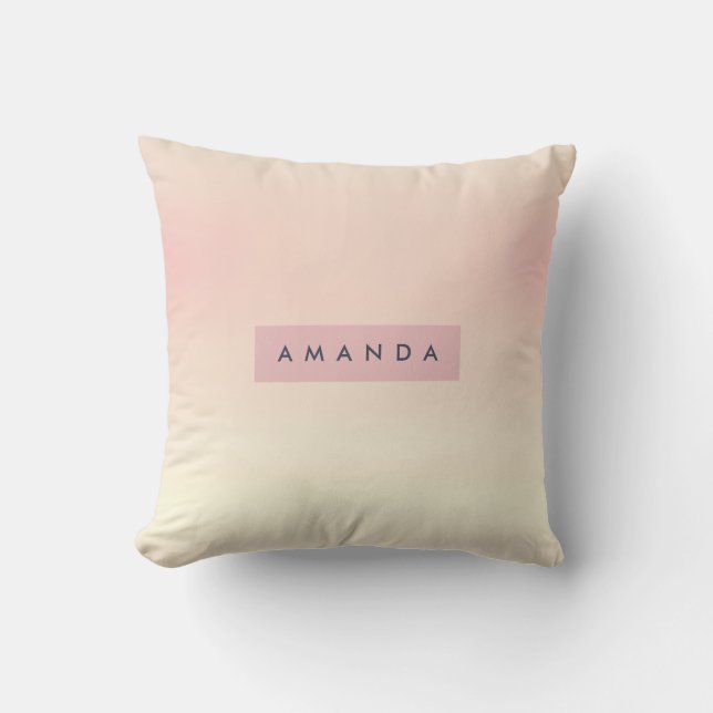 Personlig Mjuk Pastell Rodnad Gradient Kudde (Framsida)