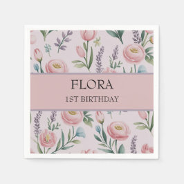 Personlig Mjuk pastellBlommigt Ro & Tulips Pappersservett