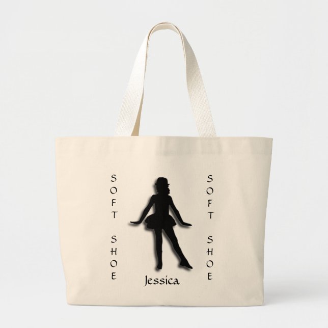 Personlig Mjuk Shoe Dance Silhouette Tote Bag Jumbo Tygkasse (Framsidan)