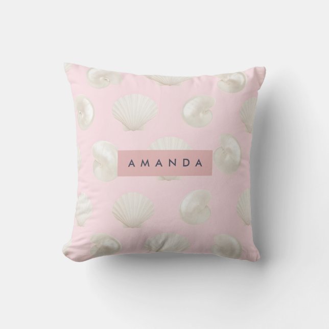 Personlig Mjuka pastels Seashell Mönster Kudde (Framsida)