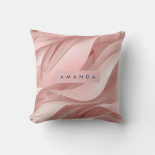 Personlig Mjukt Rosa Abstrakt Flödesdesign Kudde